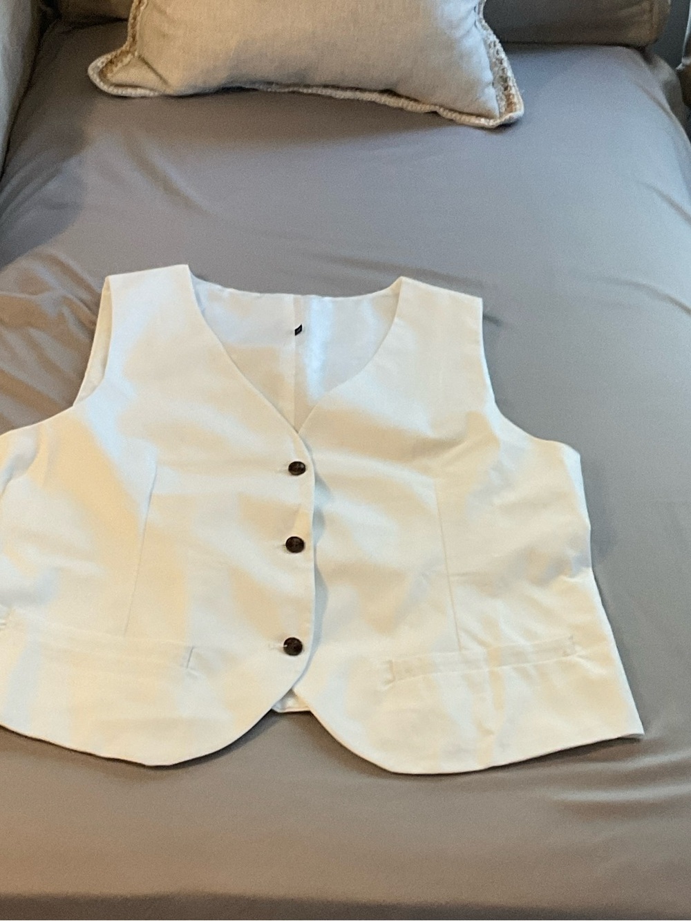 Cream Women's Button Vest